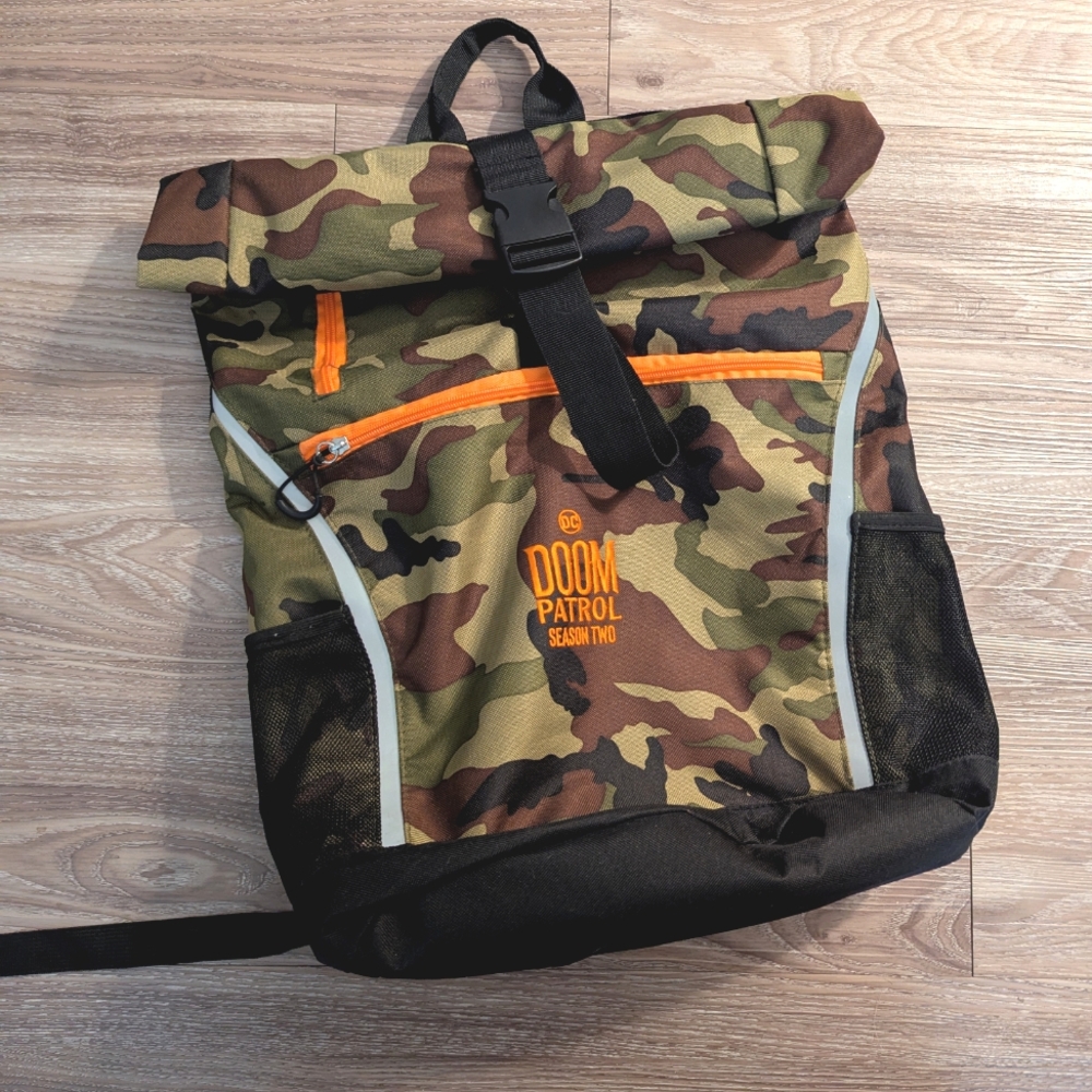 DC Doom Patrol Camo Rolltop Backpack